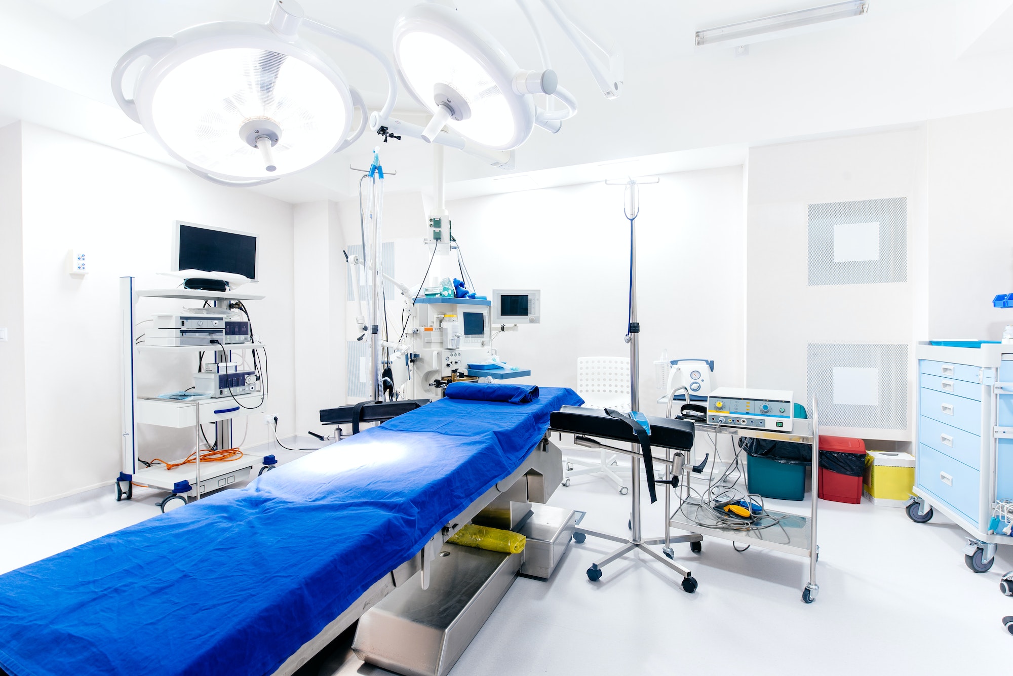 Healthcare center, hospital room. Interior of operating room wit