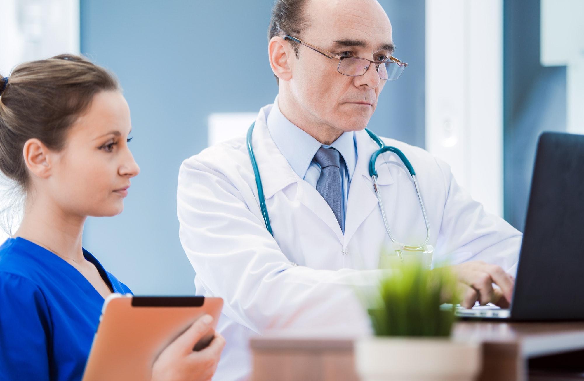 Medical Doctor with Laptop